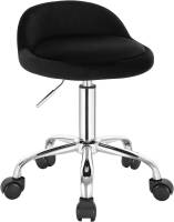 Taburete de oficina de terciopelo con ruedas, taburete giratorio, altura del asiento ajustable, altura 43-54,5 cm - details 16