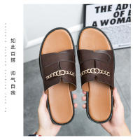 Fregona fresca y transpirable para hombre, cubierta de cuero informal británica, zapatillas para pies, versión coreana, fregona de una pieza a la moda, novedad de 2022 - details 11