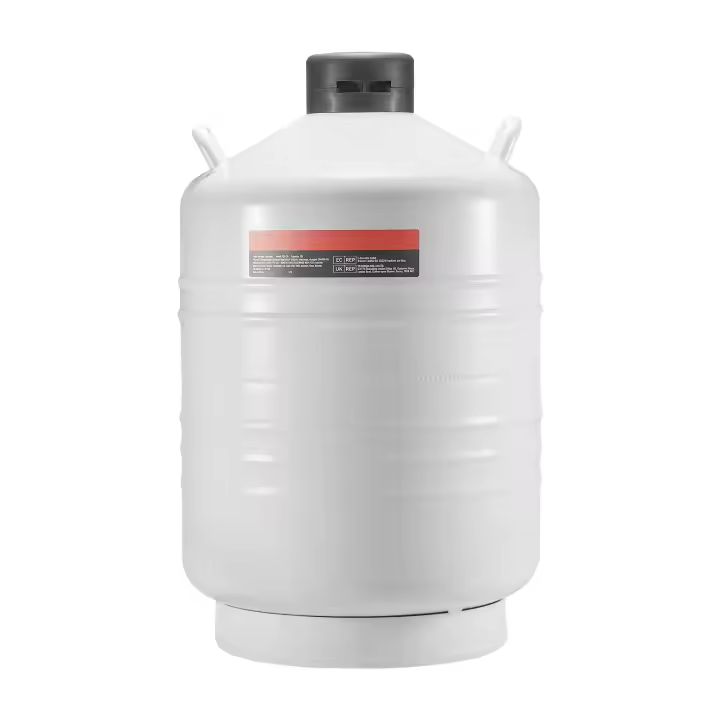 SucceBuy Tanque de nitrógeno líquido de 30 L, Dewar de aleación de aluminio con 6 botes y bolsa de transporte, tanque criogénico para belleza, preservación de semen, uso científico - 1
