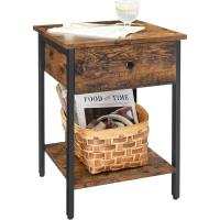 Mesita de Noche Mesa Auxiliar con Cajón y Estante 40 x 40 x 55 cm Para Dormitorio, Salón - details 8
