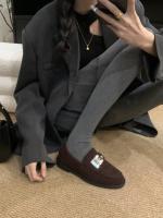 Mocasines perezosos con bloqueo de metal de un pedal, nuevos zapatos de cuero pequeños con plataforma de cabeza redonda de estilo británico - details 19