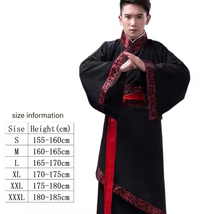 Disfraces de escenario para hombres chinos, Hanfu, Cosplay de baile folclórico, vestido antiguo de la dinastía Tang, disfraz antiguo de gran tamaño para exteriores - 1