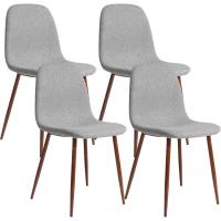 Comedor, Sillas de Cocina Modernas con Patas de Metal y Respaldo Ergonómico, Color Gris Tela, Tejido, Espuma, Unidades - details 0