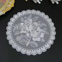Funda de boda de malla circular con bordado floral rosa, mantel de cocina, decoración y complementos de mesa navideña, europeo - details 1
