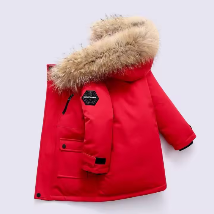 ildren's on winter lge leather coll, ildren's wm con capucha, ca wibreaker de moda para adolescentes - 1