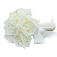 Ramo de Rosas de Espuma con Seis Cabezas Diadema de Novia Hecha a Mano con Diamantes de Imitación - details 0