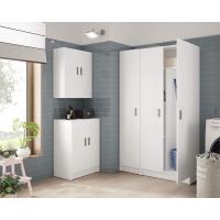 Armario Multiusos 3 Puertas - Armario Auxiliar con Escobero - Acabado Color Blanco - Medidas: Ancho: 109 cm x Fondo: 37 cm x Alto: 180 cm - details 11
