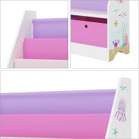 Estantería para Niños con Diseño de Unicornio Organizador de Libros con 3 Estantes y 2 Cajones Plegables 74 x 71 x 23 cm Blanco/Morado/Rosa - details 22