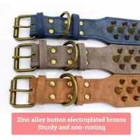 Collar de cuero PU para perros, collares acolchados duraderos para entrenamiento de mascotas, collares para perros medianos a grandes, Bulldog Francés - details 4
