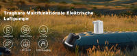 Bomba de Aire Eléctrica con 5 Boquillas, 4000 mAh, Portátil para Colchones de Aire, Flotadores, Esteras, con Luz LED, Recargable por USB, Color Negro, 1 Pieza - details 1