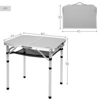 Mesa plegable AKTIVE con cubierta de malla extraíble, tablero antideslizante y asa de transporte con cierre para camping - details 3