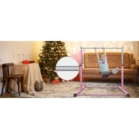 Safly Fun Barra de gimnasia para niños de 3 a 15 años para el hogar: construcción de acero estable, antideslizante, fácil de montar, ajustable de 3 a 5 pies - details 1