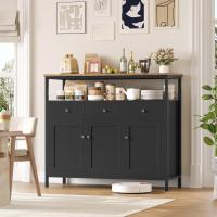 Mueble de Almacenamiento Ajustable Aparador de Cocina con 3 Cajones y 3 Puertas Blanco - details 9