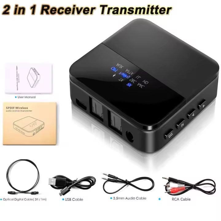 Transmisor de Audio con Bluetooth 5,0, receptor de música CSR8675 AptX HD LL de baja latencia, TV, PC, Bt, adaptador inalámbrico RCA/SPDIF/conector auxiliar de 3,5mm - 1