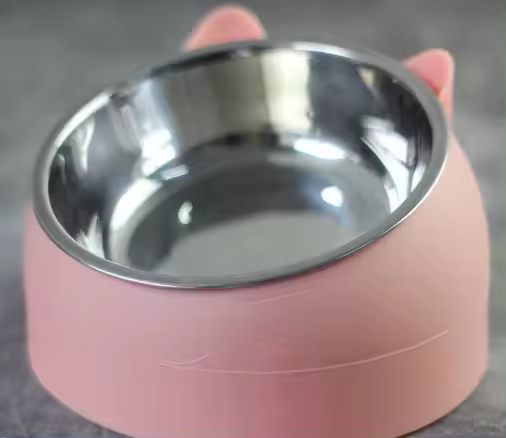 El tazón de agua de la comida para mascotas se inclina y el tazón de gato elevado, el plato de alimentación para gatos protege el interior de gatos y perros pequeños. - 1