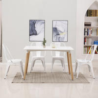 EGOONM-Sillas de Metal para comedor, muebles de exterior apilables de estilo Industrial para restaurante, boda, terraza, 4 Uds. - details 5
