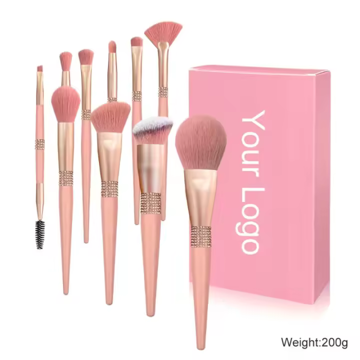 Juego de Brochas de Maquillaje Premium 10 Pinceles de Algodón Suave para Uso en Belleza - 1