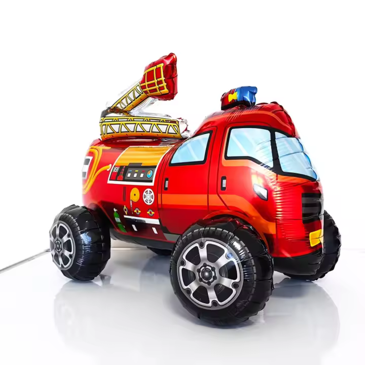Globo de aluminio 4D de pie para camión de bomberos, globo de Mylar, Helio grande, decoración de fiesta de cumpleaños para niños - 1