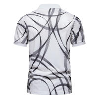 2025 nueva moda Casual Flip Collar manga corta Polo camisa de los hombres Top - details 2