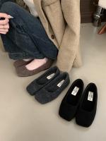 Zapatos individuales esponjosos de moda de gama alta nuevos zapatos planos de hadas con temperamento de brisa nocturna francesa zapatos de algodón de terciopelo de invierno femenino - details 10