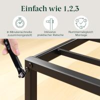 Cama Lorelai de 100 x 200 cm - Altura 36 cm con espacio de almacenamiento debajo de la cama - Marco de cama de metal - Negro - details 6