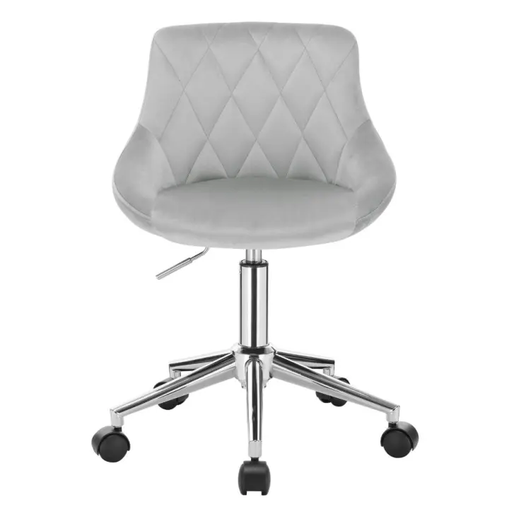 Silla de Oficina de Terciopelo Ajustable de Altura Silla Giratoria con Ruedas para Hogar y Oficina - 1