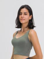 Camiseta sin mangas con estante incorporado, sujetador corto con relleno extraíble, sujetador deportivo tipo palangre para yoga y gimnasio - details 20