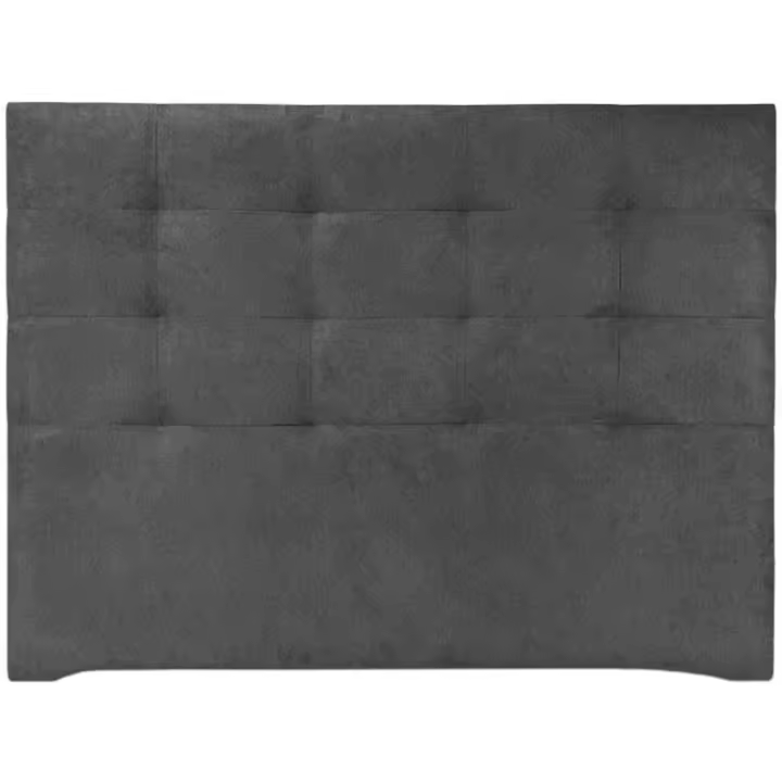 Cabecero tapizado acolchado para dormitorio, modelo Tablet largo en tela antimanchas gris antracita y medidas 151 x 125 cm para camas de 135 o 150 cm. - 1