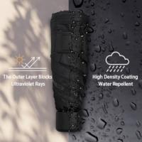 Mini Paraguas Portátil De Viaje, Cinta Negra Plegable Con Mango Dorado Y Aleación De Aluminio Resistente Al agua, 6 Polos, 210t - details 3