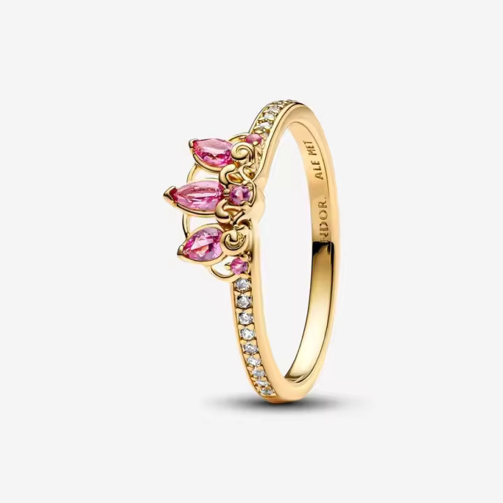 Anillo de plata de ley S925 Princesa Rapunzel Tiara Anillo, anillo delicado, regalos de cumpleaños, regalo para ella - 1