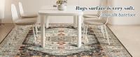 Alfombra Moderna de Pelo Corto Partes Inferiores Rectangulares de Poliéster para Uso Interior y Exterior Estilo Vintage Tradicional - details 2