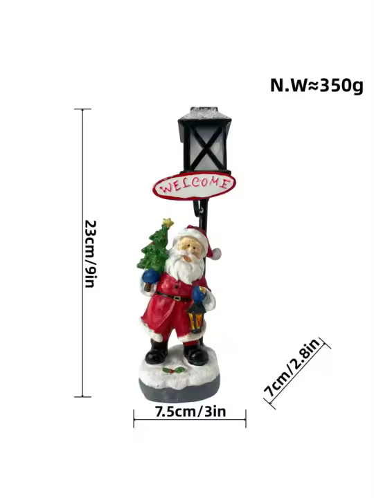 Adorno de Papá Noel, muñeco de nieve luminoso, artesanía de resina, ambiente navideño de escritorio, nuevo - 1