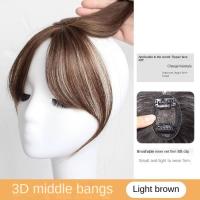 Pelucas con flequillo de parte media, extensión de cabello Invisible con flecos falsos, cabello Natural, postizos con Clip negro - details 8