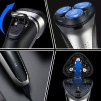 Maquinilla de afeitar eléctrica para hombre, afeitadora recargable, recortadora emergente - details 7