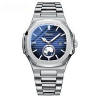 Moda negocios hombres reloj con correa de acero calendario pequeño segundo disco reloj - details 3