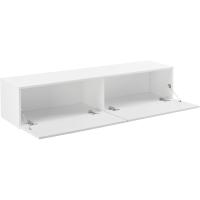Mueble de TV de pared Evaton de 140 x 33 x 30 cm, mesa de centro flotante, consola de pared blanca de alto brillo. - details 3