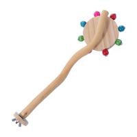 Bolas giratorias de madera, soporte interactivo para pájaros, cuidado de los dientes coloridos, pararrayos giratorio para loros, varilla de madera Natural - details 11