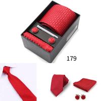 Caja de regalo de corbata para hombre con corbatas, pañuelos, gemelos, pinzas para corbata, conjuntos de 6 piezas, corbatas formales para festivales de bodas y negocios en grupo - details 18