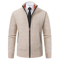Jerséis de cuello alto a la moda para hombre, suéter grueso de lana para otoño e invierno, prendas de punto informales sólidas, Tops cálidos con cuello redondo para hombre - details 7