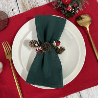 Pañuelos de Tela Rojos 12pcs Ideal para Decoración de Cocina y Mesas de Navidad y Año Nuevo - details 0