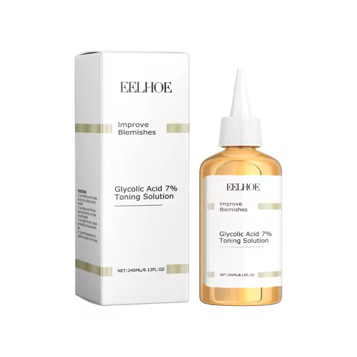 Ácido glicólico 7% tonificante cara reafirmante piel reduce los poros brillo Facial Control de aceite alivia el cuidado de la piel seca tóner ácido 240ml - 1