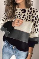 Elegante Suéter de Punto para Mujer Otoño-Invierno 2024 Cuello Largo Contraste Colorido - details 18