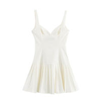 OUWU- 2025, Novedad De Verano, Producto, Vestido De Tirantes Con Pliegue Ancho Y Decoración De Cinturón Adelgazante A La Moda Para Mujer - details 2