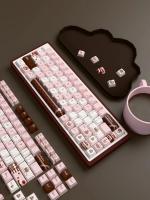 Teclas PIWIJOY Temáticas Choco Cake, 146 Teclas Rosa, Perfil Cherry, PBT Duradero. Con diseños artísticos, compatibles con teclados mecánicos, ideal como regalo para amantes de la personalización. - details 4