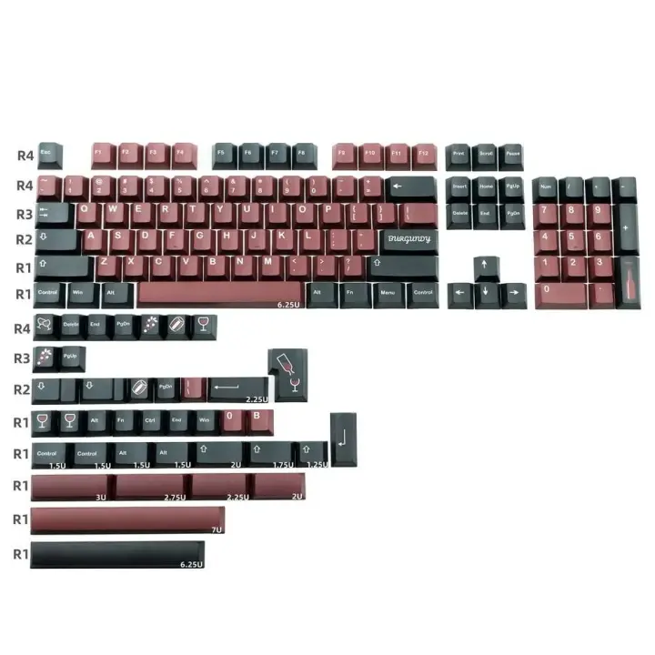 143 teclas G Bury Clone Keycap Cherry Profile Dye Subbed PBT Full ISO Enter teclado técnico Gh60 Gk61 Rk87 - 1