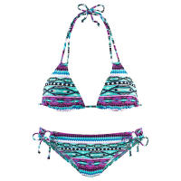 Bikini de dos piezas para mujer con acolchado push-up floral 2024 traje de baño sexy de cintura alta conjunto de playa - details 3
