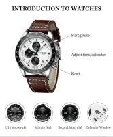 Reloj Analógico de Lujo para Hombres NIBOSI Automático, Correa de Cuero, Estilo Vintage, Impermeable, Elegante - details 6