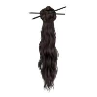Horquilla para el pelo, cola de caballo larga ondulada y rizada, nuevo estilo chino, moño de flores, peluca con pinza, cola de caballo esponjosa, postizo, Cheongsam - details 11