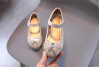 Zapato de cuero para niños, zapatos de princesa dulces para niñas con pajarita de diamantes de imitación, zapatos versátiles de moda para niños con tacones para fiesta - details 4