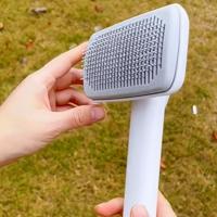 Peine profesional para el cuidado de mascotas, portátil, lavable, de acero inoxidable, fácil de operar, peine colgante para cortar el pelo de perros - details 4
